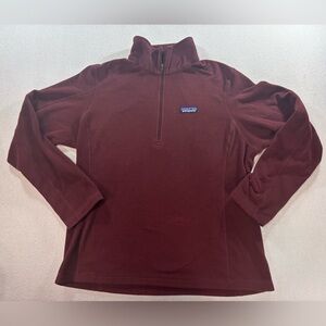 Patagonia Women’s Quarter Zip Fleece Pullover Burgundy Maroon Size Large